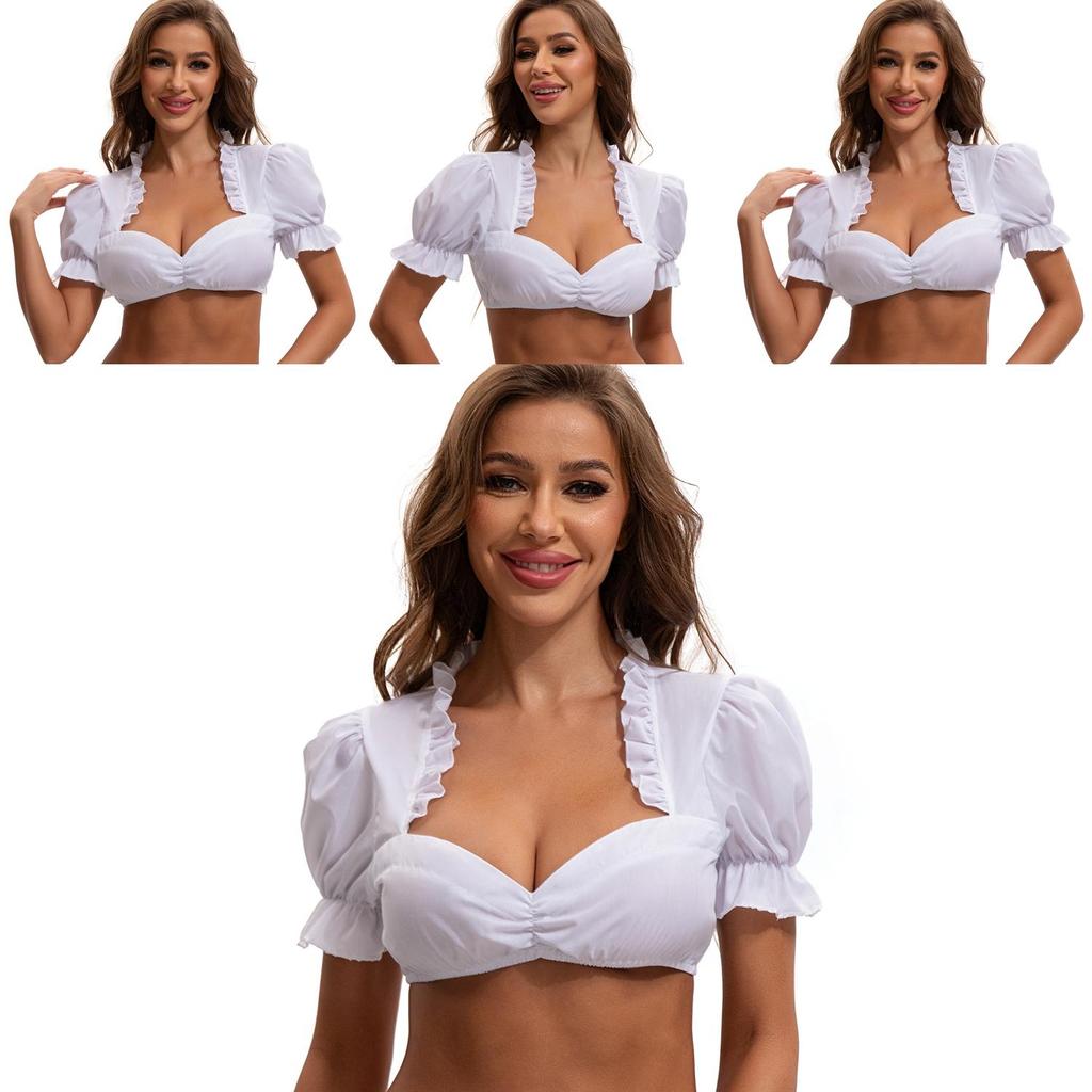 The Munich Oktoberfest Costume White Polyester Traditional Dress For Women