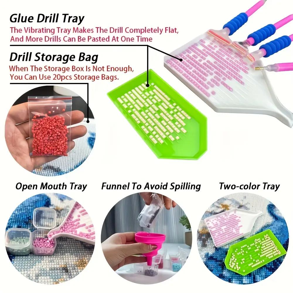 DIY 5D Diamantmålning Sjöjungfru Verktyg Förvaringslåda Resväska Diamantmålningstillbehör Bulkväska Kit Rund Flaska Förvaringsverktyg