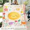 1pc You Are My Sunshine Sunflower Flannel Blanket, Perfect Digital Print Plush And Throw, Air Conditioner Blanket, Warm Velvet Blanket, Suitable for B