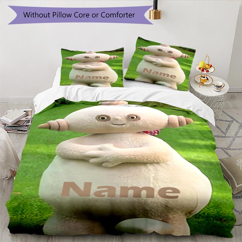 3pcs Custom Name In the Night Garden Bedding Set Duvet Cover Closure Includes 1 Duvet Cover & 2 Pillowcases, Soft and Comfortable for All Seasons.
