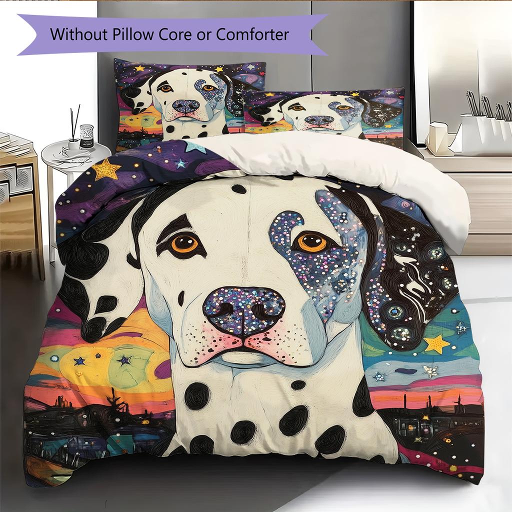 Dalmatian Pattern Bedding Home Decoration Birthday Gift (1 * duvet cover + 2 * pillowcase, without core)