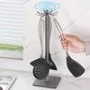 8 Hooks Pot Shovel Rack Stable Base Cooking Utensils Holder Spoon Hanging Rack  for Kitchen