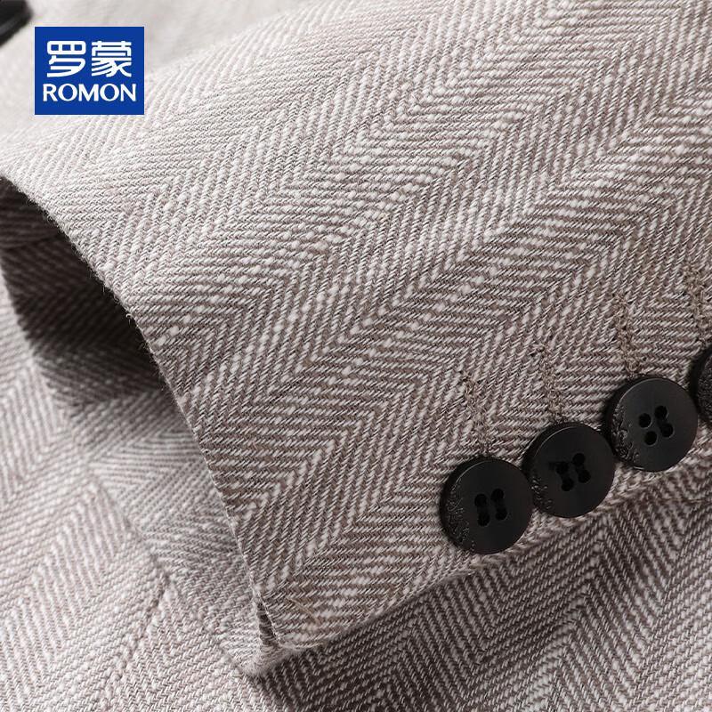 ROMON Pánské ležérní sako úzkého střihu ze směsi lnu