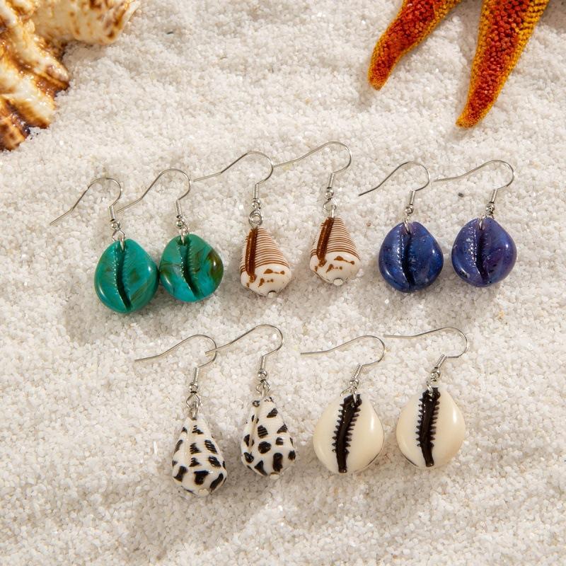 Bohemian Shell Starfish Earrings Set Beach Wind Conch Scallop Earrings Earrings Accessories Women