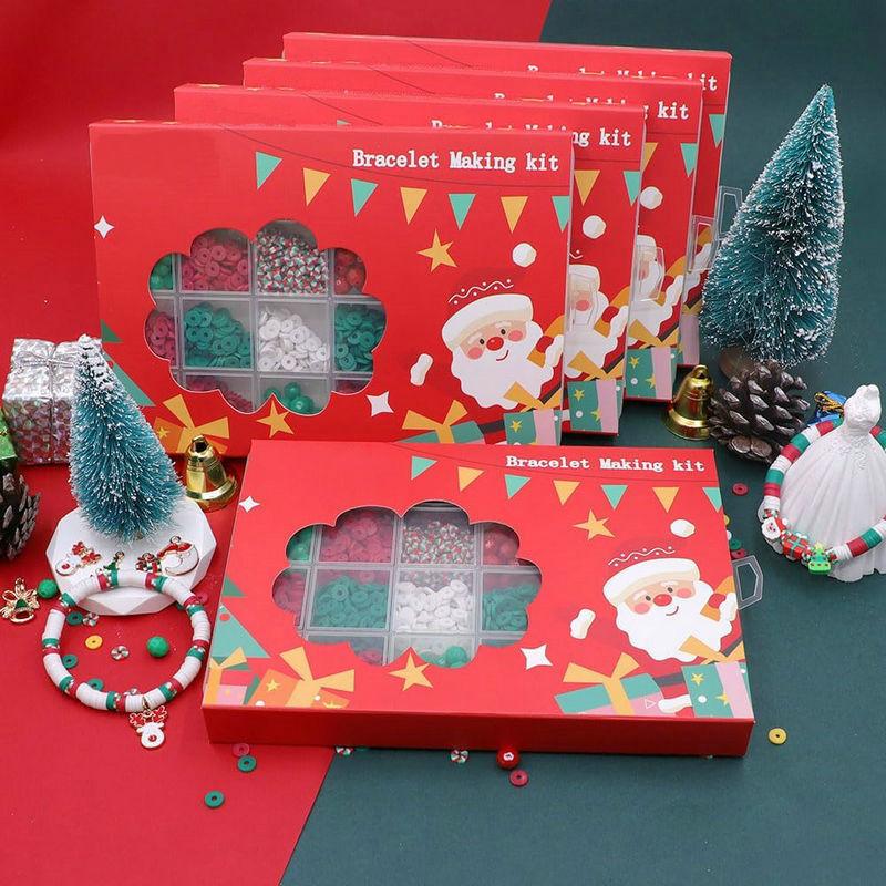 Christmas Bracelet Making Kit Friendship Beads Clay Beads Jewelry&Bracelet Making Kit Charm Bracelet Maker Set Christmas Gift