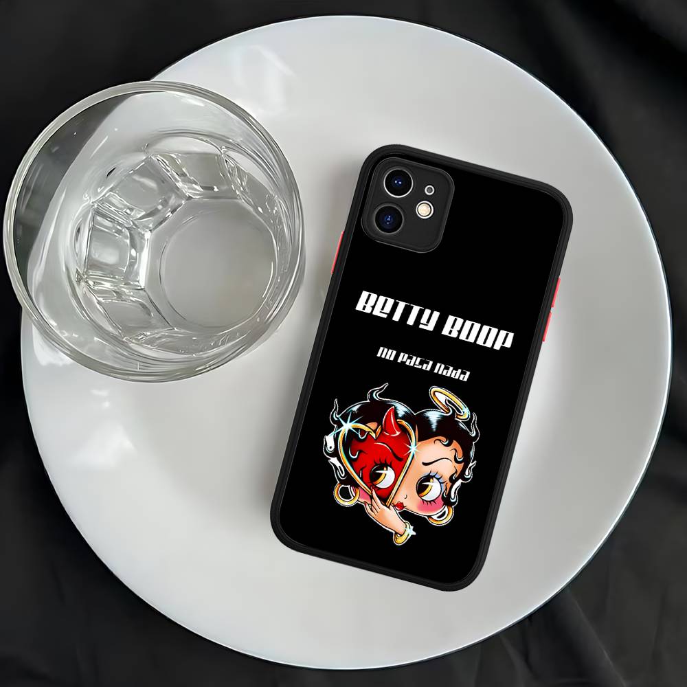 B-Bettys Boops Phone Case For IPhone 16 15 14 Plus 15 13 12 11 Pro Max X XS MAX Matte Cover
