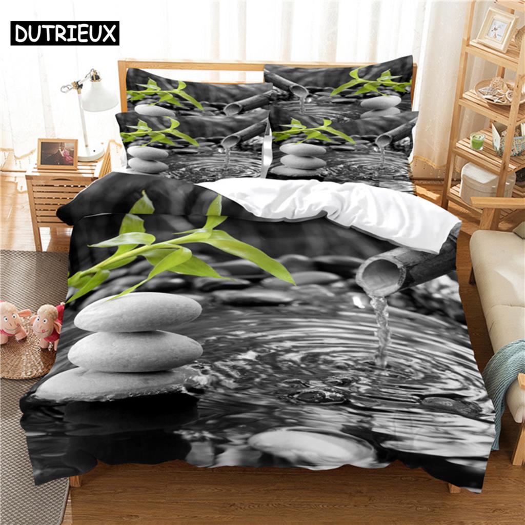 3D Digital-Printed Beach Coconut Tree-Themed Duvet Cover Set In Queen Size - Fashionable Bed Linen Design