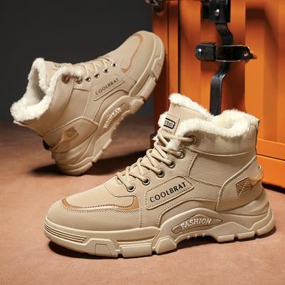 2024 Nuovi Stivali Invernali da Uomo Impermeabili Caldi Pelliccia Stivali da Neve Scarpe Casual da Lavoro all'Aperto da Uomo Stivale da Combattimento nel Deserto Stivali alla Caviglia in Gomma