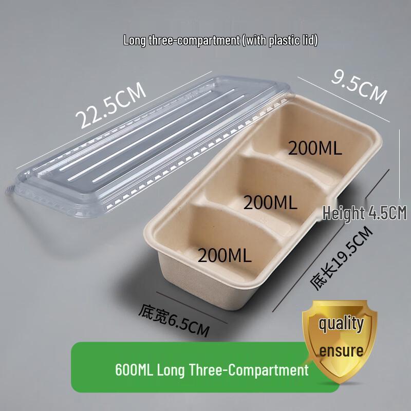 Ally 4-Compartment Pulp Disposable Lunch Box