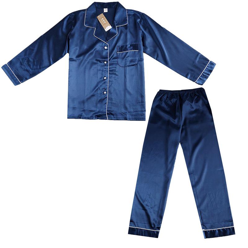 Han Yatong Silk Couple Pajamas Set: Autumn Long Sleeve Cardigan Homewear