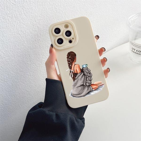 Young Girl Pattern Phone Case for iPhone 11 12 13 Pro Max 14 15 Plus Pro Max 7 8 Plus SE 2020 X XR XS Soft Silicone Cover Fundas