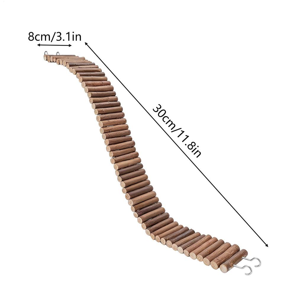 Hamster Bridge Wooden Bendable Small Animal Fence Hamster Ladder Bridge for Mouse Chinchilla Reptile Sugar Glider Gerbil