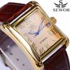 Montre Vintage ORGUS Mécanique à Remontage Manuel - Cadran Vert, Boîtier Acier - Bracelet Cuir Glacé Vert - Modèle Rétro Années 70