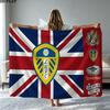 Leeds United Logo Print Flannel Blanket High Quality Warm Comfortable Cover for All Seasons Perfect for Gifts Home Decor