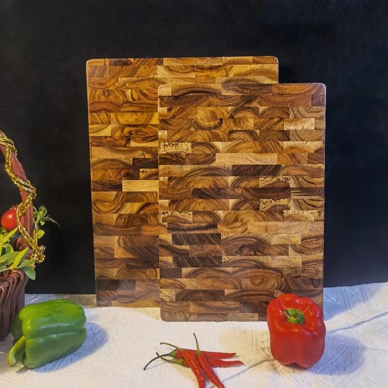 Solid Acacia Wood End-Grain Cutting Board