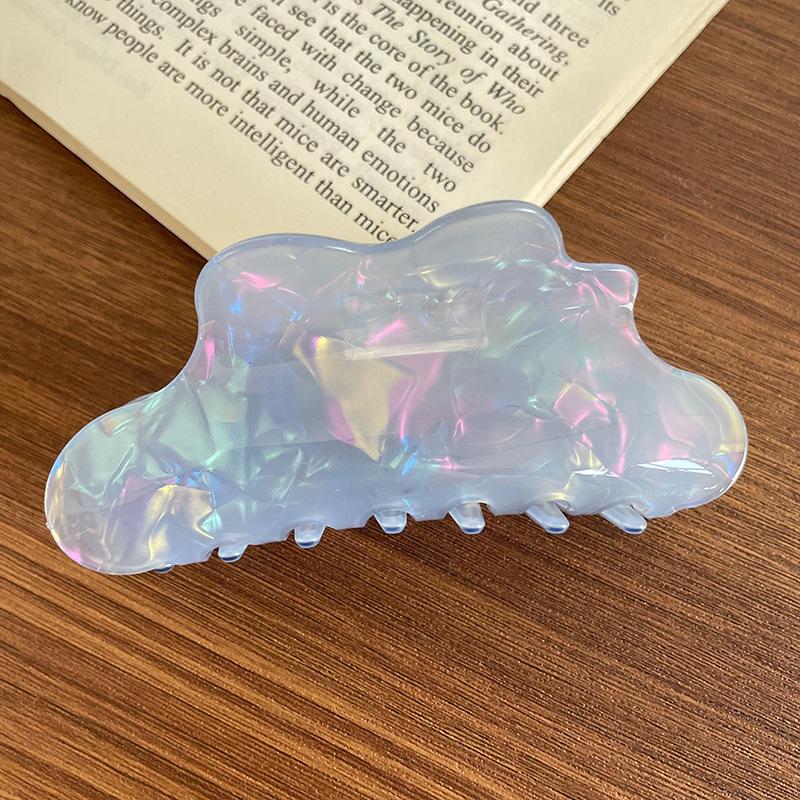 Iridescent Mermaid Claw Clip: Medium Acetate Hair Accessory for Women, Designed for Thin Hair