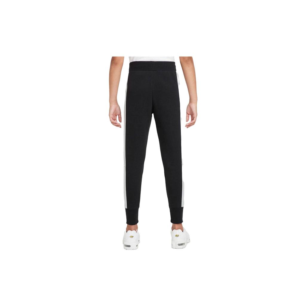 Nike Kids Fleece Color-Block Logo Embroidery Drawstring Joggers Kids Bottoms Black DJ5834-010