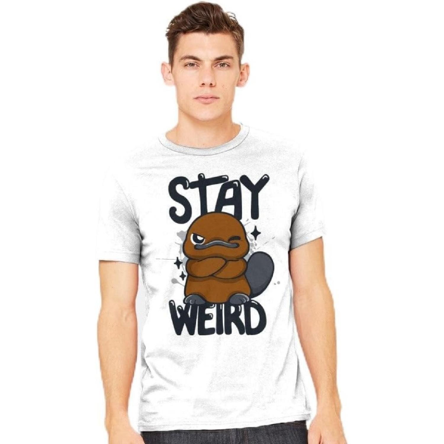 TeeFury - Stay Weird Beaver - Mens Animal, Beaver, T-Shirt S