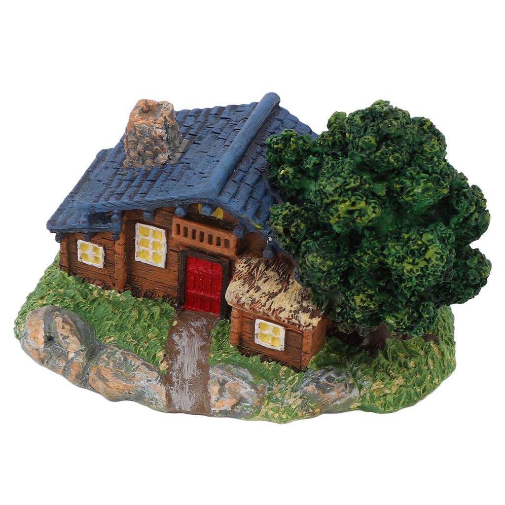 Landscape House Figurine Resin Village Hut Ornament Bonsai Decoration for Home Gardening