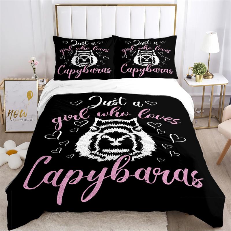 Милый аниме-капибара Kawai всесезонный комплект постельного белья с наволочкой для дома Twin Full Queen King детский подарок
