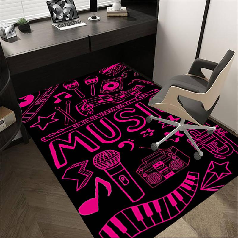 

1PC Music Instruments Extra Large Non Slip Floor carpet, Office, family, bedroom, Studio Large Area Rug Indoor Rugs, , Vibrant Colors 60cm by 90cm