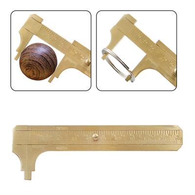 Mini Brass Sliding 100mm Double Scale Caliper Ruler for Measuring Gemstones and Jewelry Components Bead