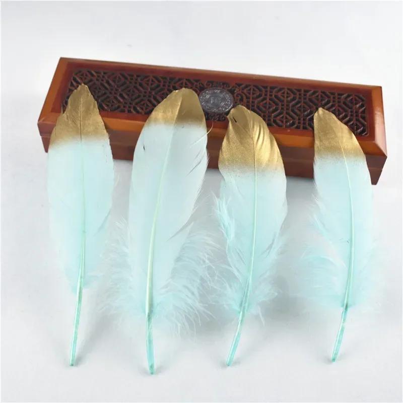 10Pcs Colored Gold Silver Goose Feathers For Crafts Golden Geese Feather Decor Hats Carnaval Assesoires Dream Catcher Decoration