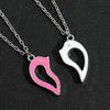 New couple necklace creative magnet buckle men's and women's pendant set heart-shaped love letter necklace