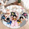 Anime One Piece Round Area Rug Carpet Rug For Living Room Bedroom Sofa Playroom Decor Nonslip Floor Mat