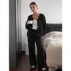 Women S Knitted Cardigan Round Neck Long Sleeve Button Front Lazy Style Sweater Coat