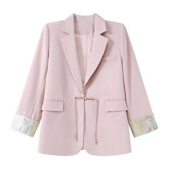Herbstkleidung für Mama: Kurze einfarbige Anzugjacke für Damen für mittleres und älteres Alter - Leichter Frühjahrs-/Herbststil