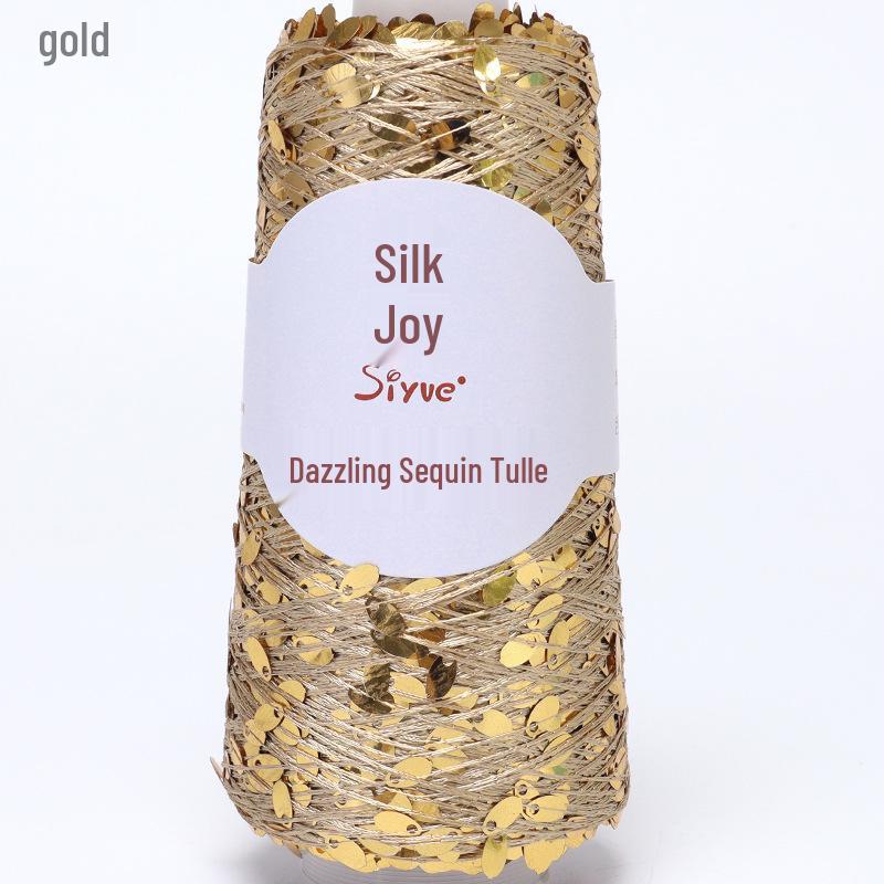 Siyue Silk Color Point Yarn: Dazzling Sequin Wool with Water Drop Sequins for DIY Hand Knitting