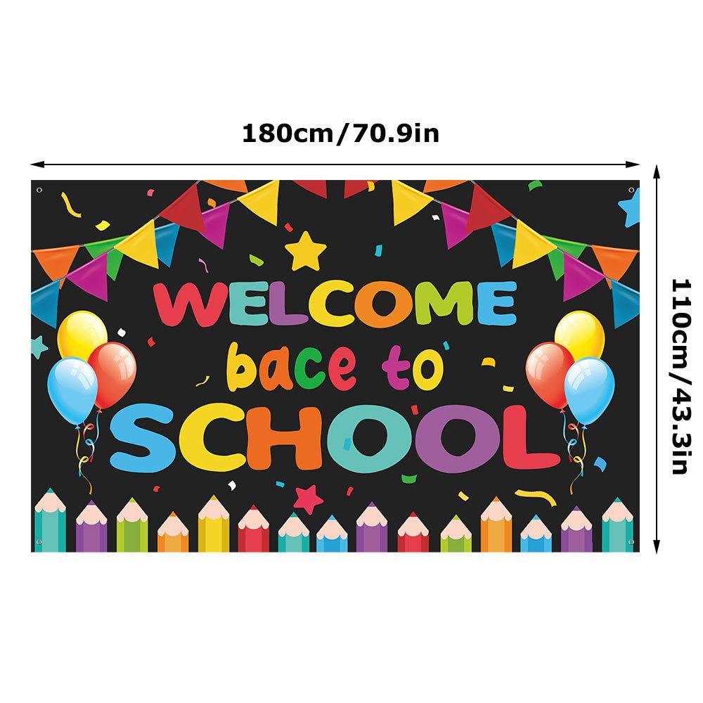 QZBBJ207-218 Classroom Welcome Banner Back To School Decorations - Motivational Background Banner for  Bulletin Board Wall Decor