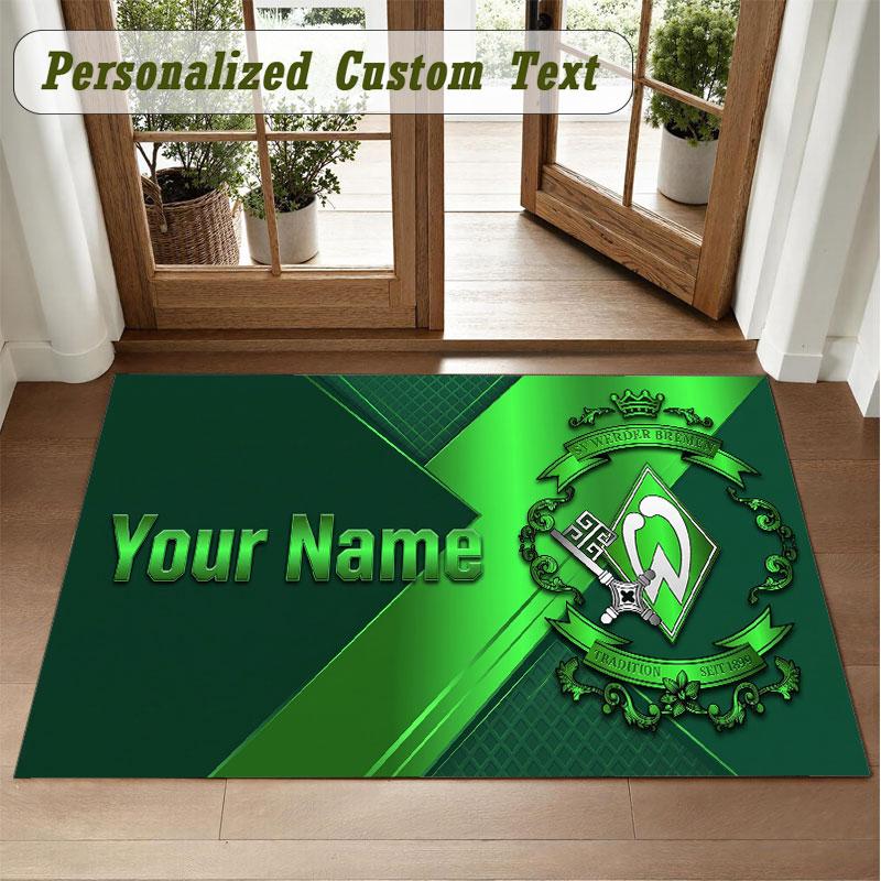 Crystal Velvet Square Rug Custom NameWerder Bremen FC Pattern Non Slip Home Floor Decor Rug