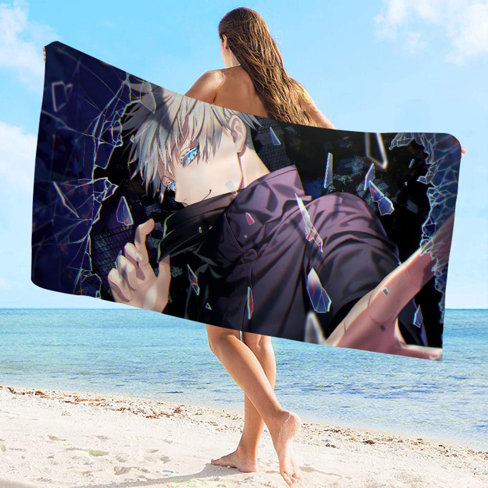 Anime Jujutsu Kaisen Gojo Satoru Towel Microfiber Beach Towel Absorbent Quick dry Soft Yoga Swimming Resort Mountain Climbing
