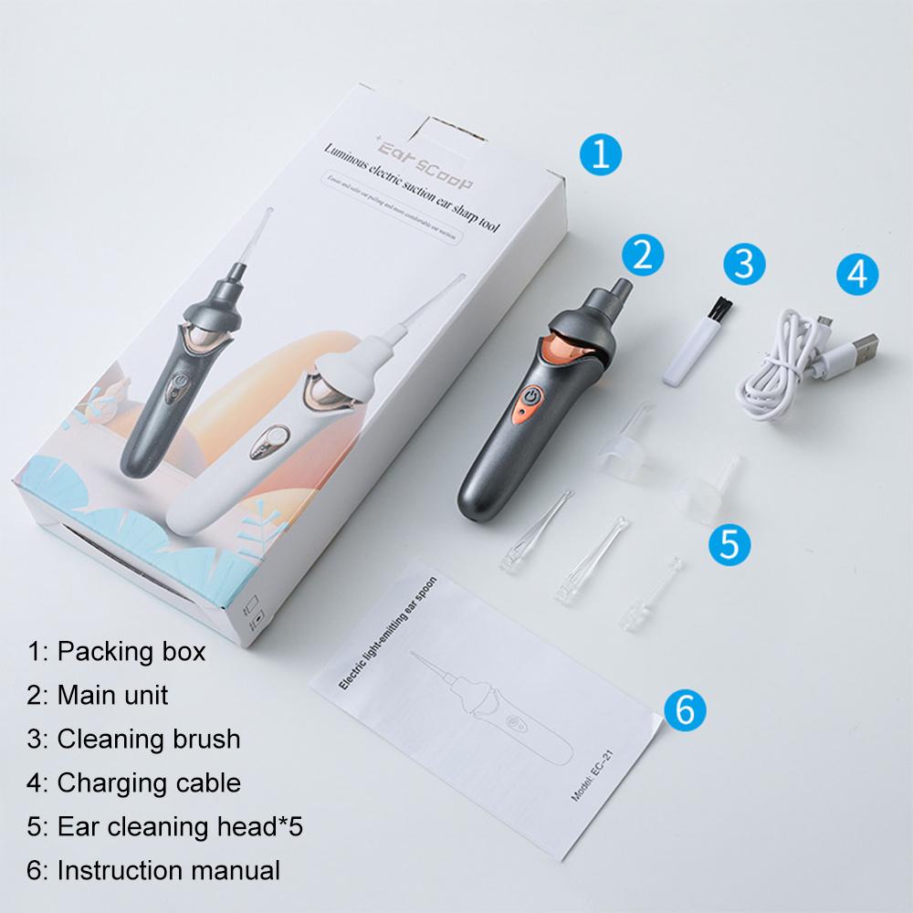 

Электрическая ухочистка Ушная сера Безболезненная Чистка Устройство для чистки Инструмент для удаления Вакуум Для домашнего использования Светодиодная подсветка Всасывание Удобный Перезаряжаемый