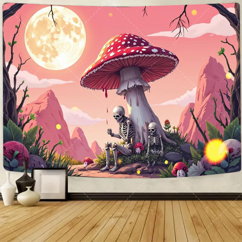 1pc Wall Tapestry Vibrant Moth Tapestry with Firefly Scene - Boho Chic Wall Art Decor