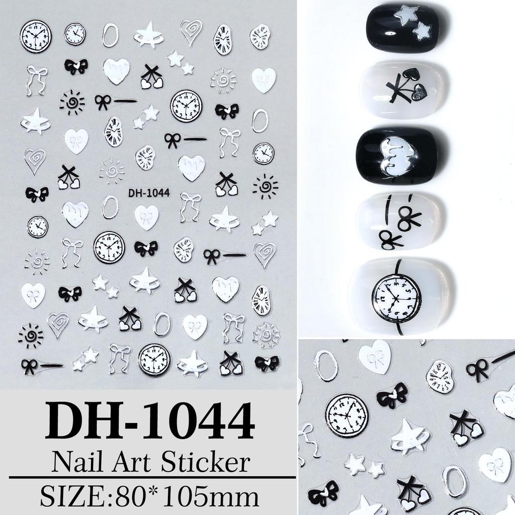 Creative Heart Bow Gold Nail Stickers - DIY Adhesive Hot Stamping Art