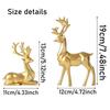 Reindeer Sculpture Resin Christmas Reindeer Elk Xmas Home Decor Statues for Living Room Bedroom Office Desktop Cabinets