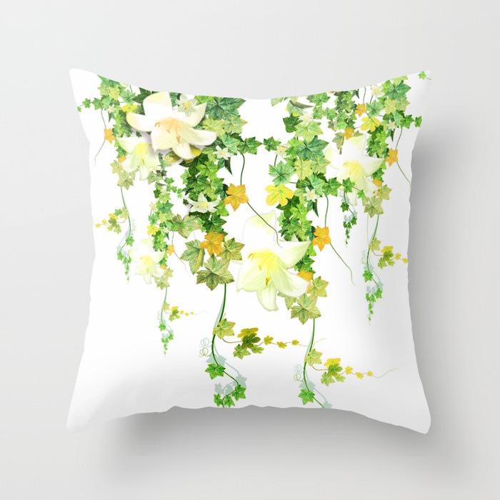 Green Tropical Leaf Pillow Cover Fleshy Polyester Pillow Cushion Cover Decoration Salon Home Decor Throw Pillows Car Seat Chair