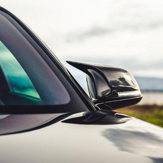 Carbon Fiber Black Rear Mirror Cover Caps for BMW F20 F21 F22 F30 F32 F36 X1 M3