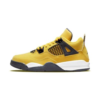 Air 4 Retro PS Lightning 2021 Çocuk Spor Ayakkabıları Sarı Tur-Sarı Çok Renkli BQ7669-700