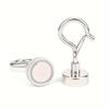 Heavy Duty Magnetic Hooks with Swivel Snap - 30 Lb Holding Power Metal Wall Mount Hooks, Polished Finish - Multipurpose Strong Magnet Hooks