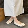 French New 2025 Summer Fairy Wind Girl Wear Versatile Soft Sole Bow Ballet Single Shoes Woman