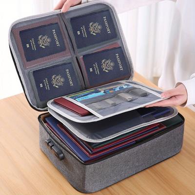 Waterproof Document Storage Bag Multi-layer Folding File Box Multi-functional Storage Box Family Storage Bag