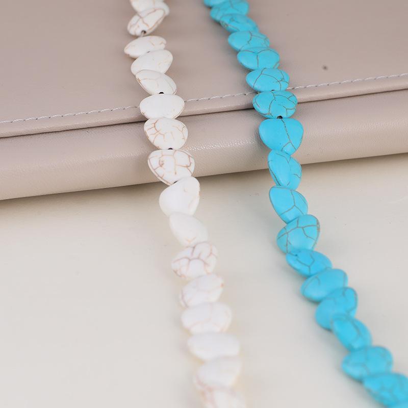 

Бірюзова імітація Серце Розсипні намистини для DIY Біжутерії та Виготовлення Браслетів 10mm, approx. 40 beads білий