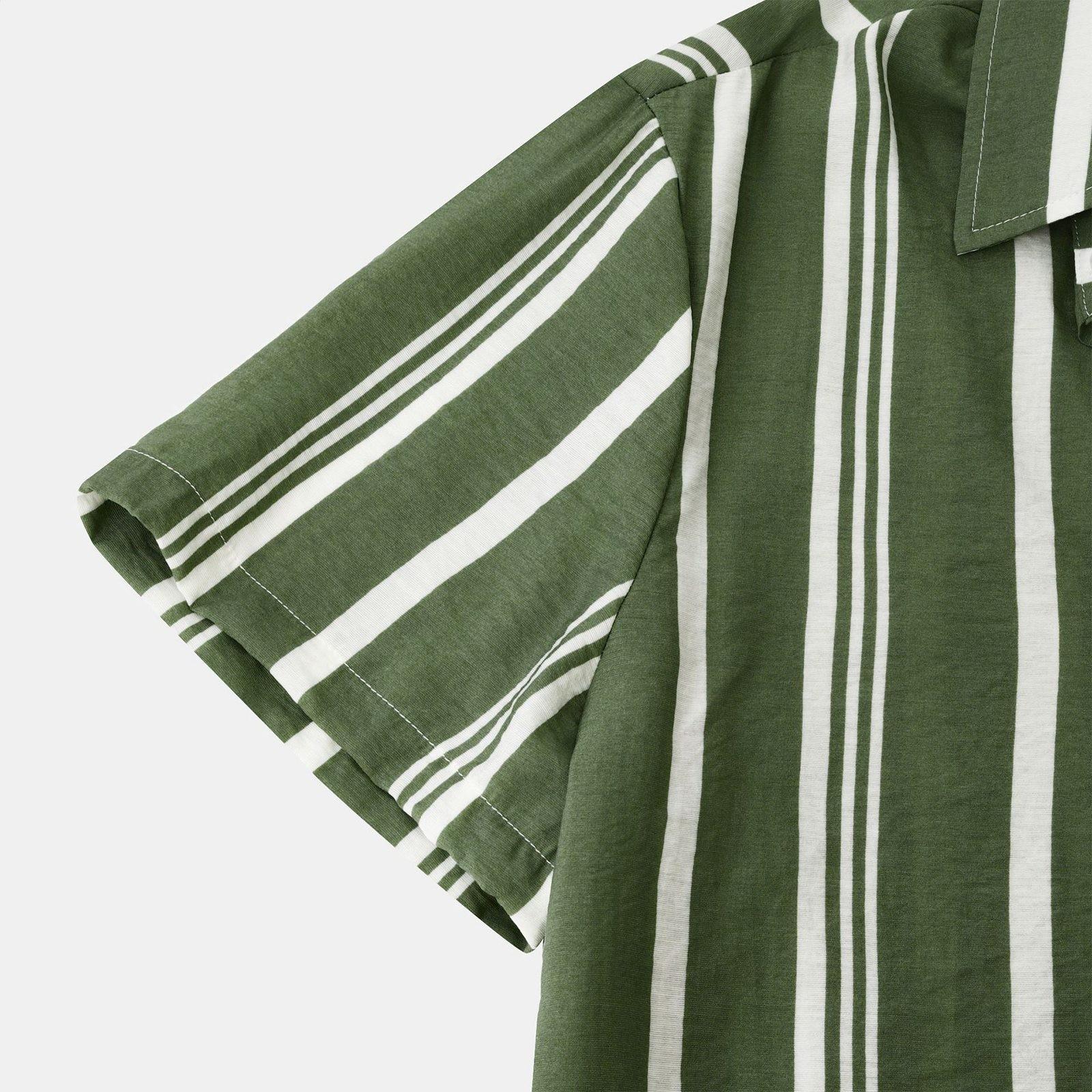 Мужские рубашки с коротким рукавом на пуговицах в полоску — фото 4