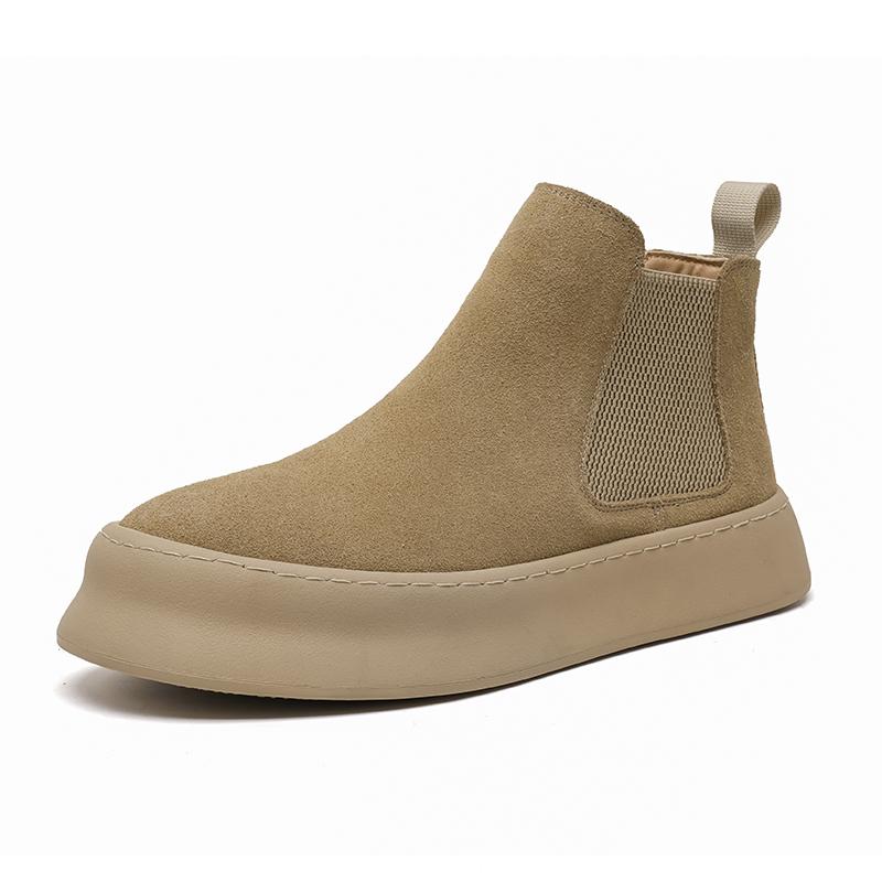 Mode Herrenstiefel mit dicker Sohle Retro-Modedesignstil Outdoor-Freizeitparty Täglich Büro Braunqualität Höhenerhöhend Herren