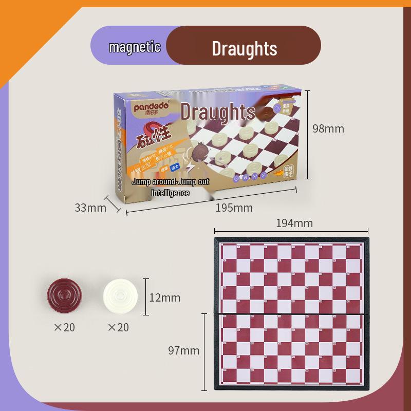 Portable Folding Magnetic Ludo & Gomoku Game Chess Toy