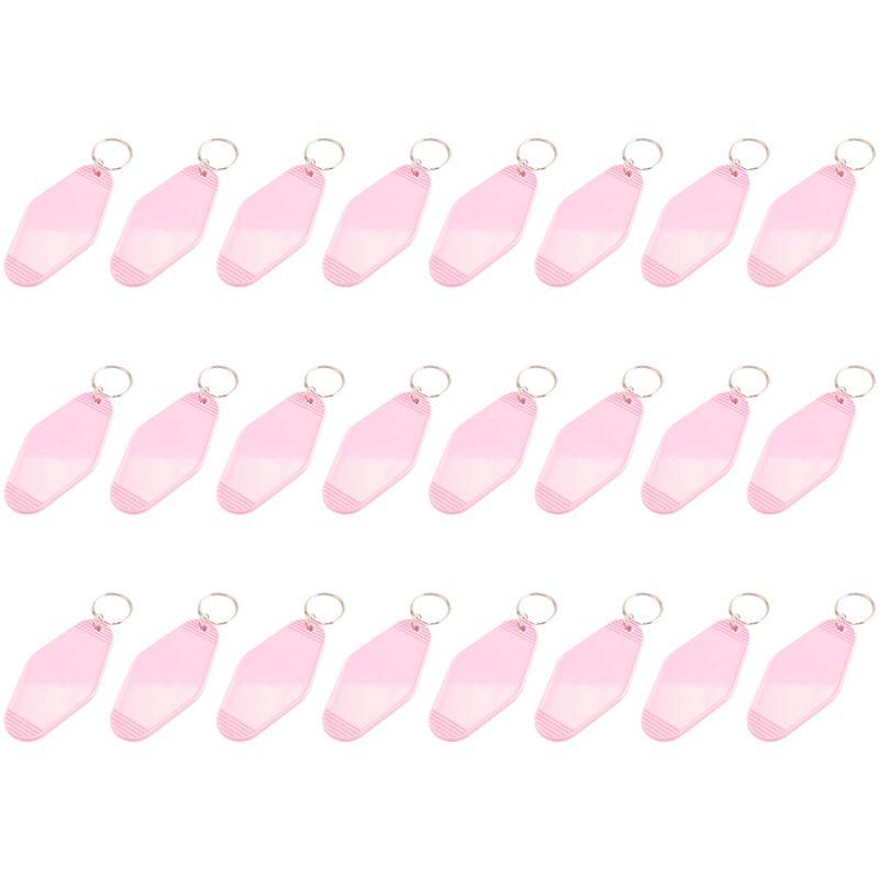 A84E-24 Pcs Vintage Motel Keychain DIY Blank Hotel Keychains Heat Transfer Blank Keychains Bulk Sublimation